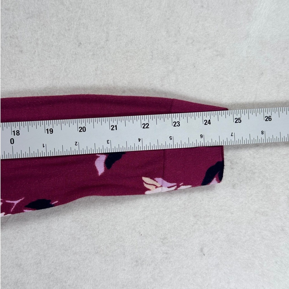 Tommy Hilfiger Womens Pima‎ Cotton Floral Cardigan Sweater Burgundy Wine Small - Picture 6 of 9